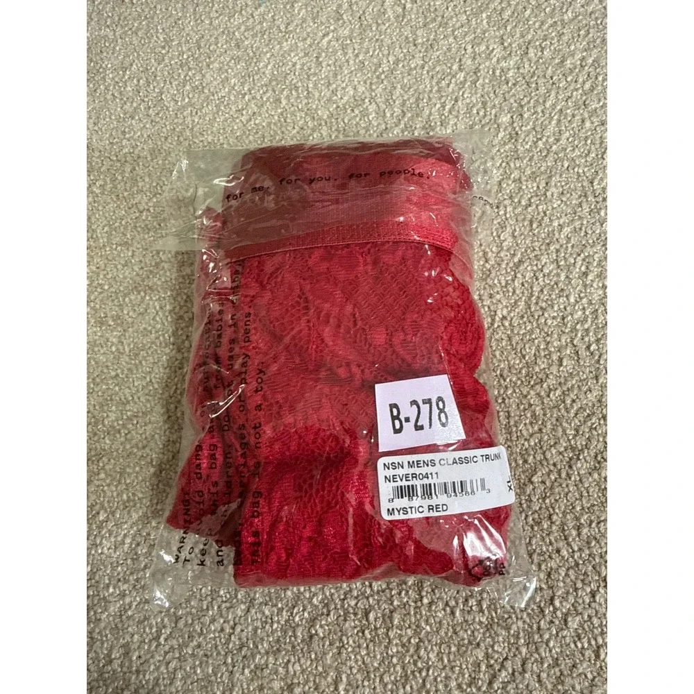 Cosabella Never Say Never Lace Trunk‎ Shorts Red size XL NWT
